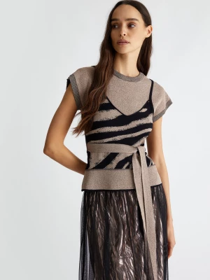 Liu Jo Jacquard Jumper With Belt LIUJO