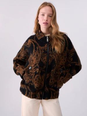 Liu Jo Bomber Jacket In Knit Jacquard