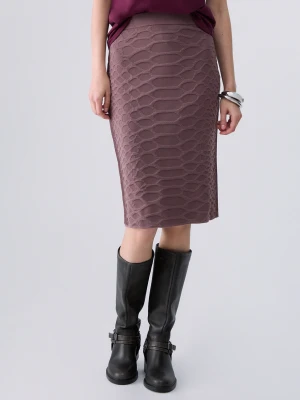 Liu Jo Jacquard Knit Midi Skirt Dark Pink