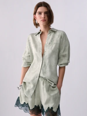 Liu Jo Jacquard Shirt With Jewel Embroidery