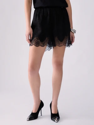 Liu Jo Jacquard Shorts With Lace Details czarny