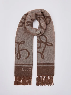 Liu Jo Jacquard Stole With Logo beżowy