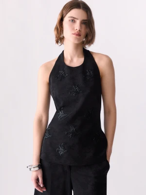 Zdjęcie produktu Liu Jo Jacquard Top With Jewel Embroidery