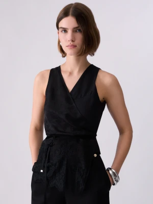 Liu Jo Jacquard Top With Lace Details
