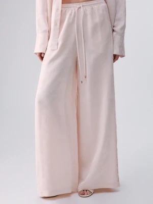 Liu Jo Jacquard Trousers With Valencienne Lace Cream