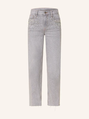 Liu Jo Jeansy 7/8 Z Ozdobnymi Kamieniami grau