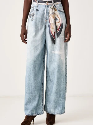 Liu Jo jeansy relaxed fit damskie Selected by Gigi Hadid niebieski