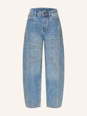 Liu Jo Jeansy Typu Barrel Z Kamyczkami Ozdobnymi blau 79212 Den.Blu dk.bandana
