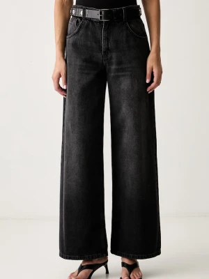 Liu Jo jeansy wide leg damskie czarny