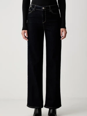 Liu Jo jeansy wide leg damskie granatowy
