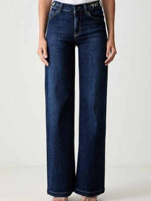 Liu Jo jeansy wide leg damskie granatowy