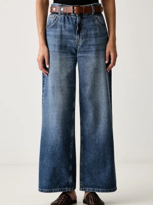 Liu Jo jeansy wide leg damskie niebieski