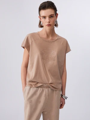 Liu Jo Jersey T-shirt With Gemstones LIUJO