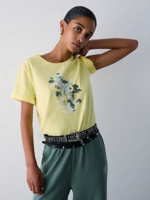 Liu Jo Jersey T-shirt With Print żółty