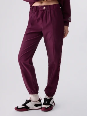 Liu Jo Jogging Pants With Logo Tape Aubergine