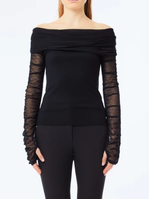 Liu Jo Jumper With Bardot Neckline czarny