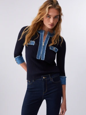 Liu Jo Jumper With Denim Inserts