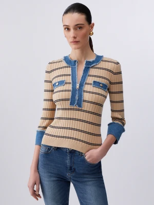 Liu Jo Jumper With Denim Inserts