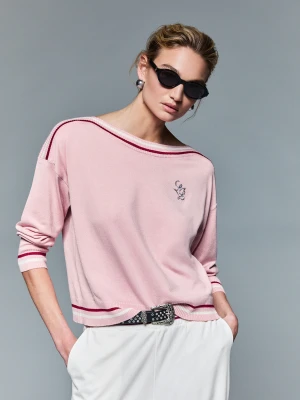 Liu Jo Jumper With Logo różowy