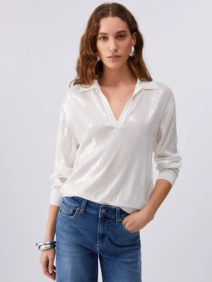Liu Jo Jumper With Sequins biały