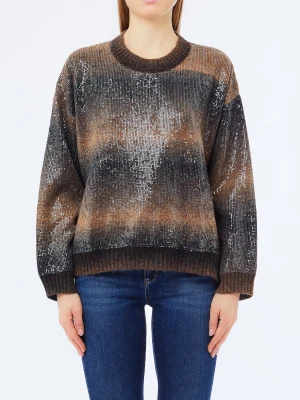 Liu Jo Jumper With Sequins brązowy