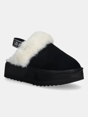 Liu Jo kapcie zamszowe JANE 10 kolor czarny SF5107P030622222