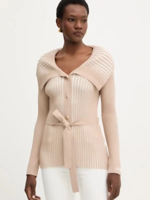 Liu Jo kardigan damski kolor beżowy TA6116 MS55N