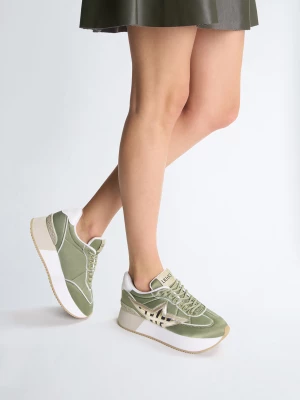 Liu Jo Khaki Green Platform Sneakers LIUJO