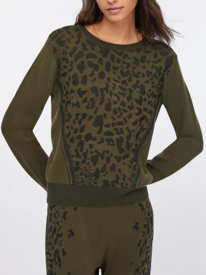 Liu Jo Knit Animal-print Olive Green