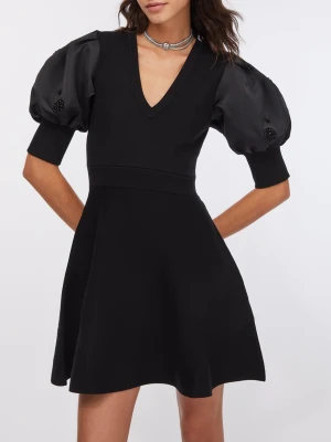 Liu Jo Knit Dress With Balloon Sleeves czarny