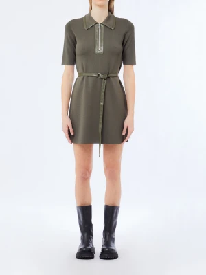 Liu Jo Knit Dress With Belt Military Green