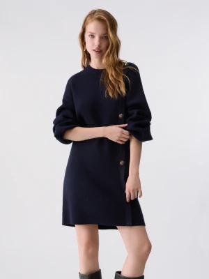 Liu Jo Knit Dress With Jewel Buttons Dark Blue