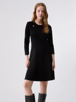 Liu Jo Knit Fit & Flare Dress czarny