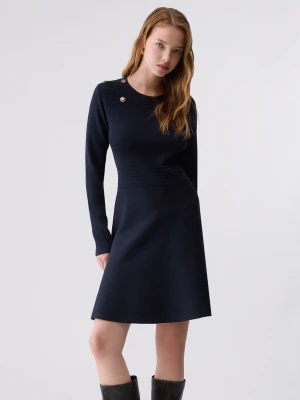 Liu Jo Dress Fit & Flare In Knit Dark Blue