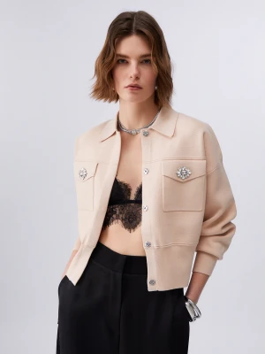 Liu Jo Knit Jacket With Bejewelled Buttons