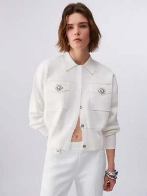 Liu Jo Knit Jacket With Bejewelled Buttons