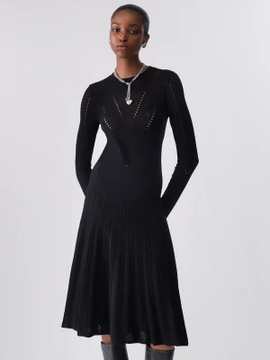 Liu Jo Knit Midi Dress czarny