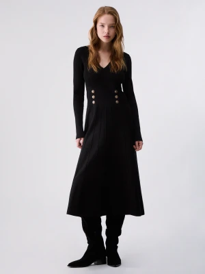Liu Jo Knit Midi Dress czarny