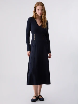 Liu Jo Knit Midi Dress Dark Blue