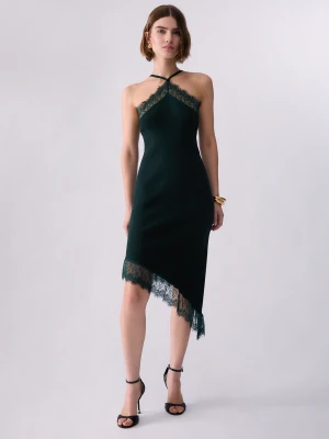 Liu Jo Knit Midi Dress With Lace