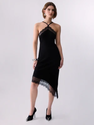 Liu Jo Knit Midi Dress With Lace