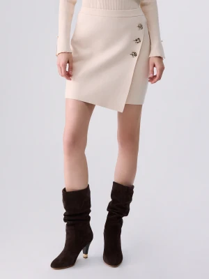 Liu Jo Knit Mini Skirt Cream