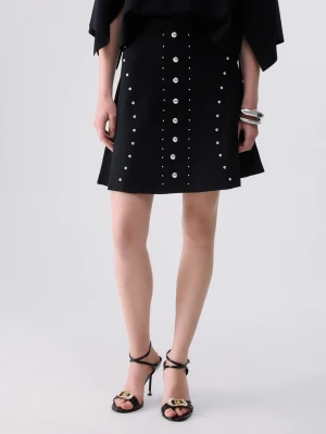 Liu Jo Knit Skirt With Studs czarny