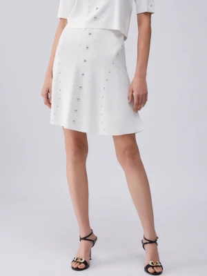 Liu Jo Knit Skirt With Studs White Wool
