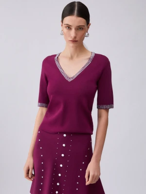 Liu Jo Knit T-shirt With Gemstones LIUJO