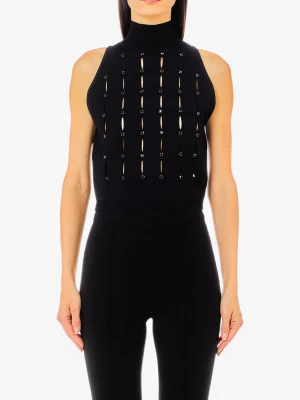 Liu Jo Knit Top With Rhinestones LIUJO