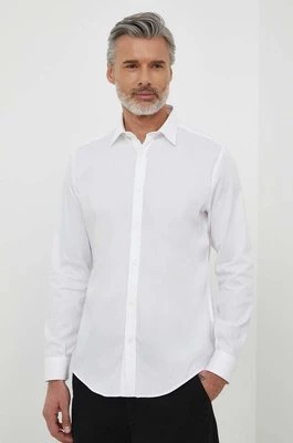 Liu Jo koszula bawełniana męska kolor biały slim z kołnierzykiem klasycznym