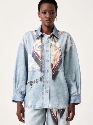 Liu Jo koszula damska jeansowa Selected by Gigi Hadid niebieski