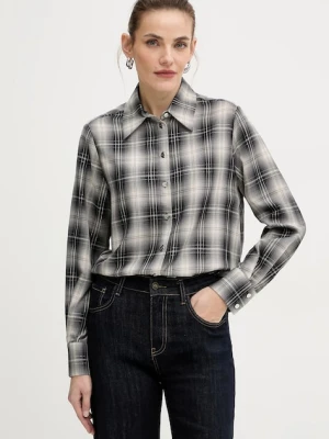 Liu Jo koszula damska kolor czarny relaxed z kołnierzykiem klasycznym MF5493 T107A