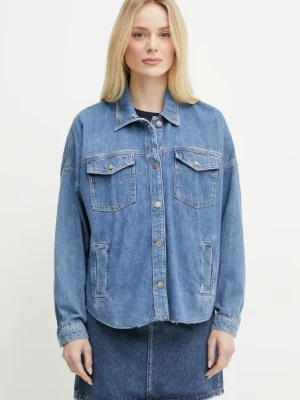 Liu Jo kurtka jeansowa kolor niebieski przejściowa oversize UA5165 DS069